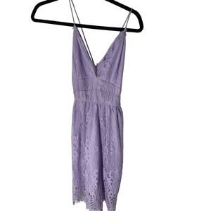 NWT Amazon Open Back Corset Lace Women's Cross Halter Lilac Dress